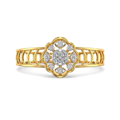 Subtle Spark Mesh Diamond Ring-Yellow Gold