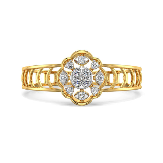 Subtle Spark Mesh Diamond Ring-Yellow Gold
