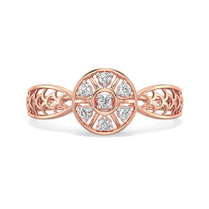 Bloom Mesh Diamond Ring-Rose Gold