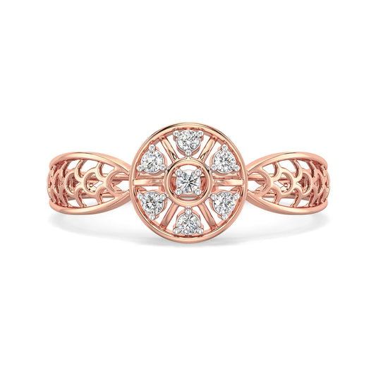 Bloom Mesh Diamond Ring-Rose Gold
