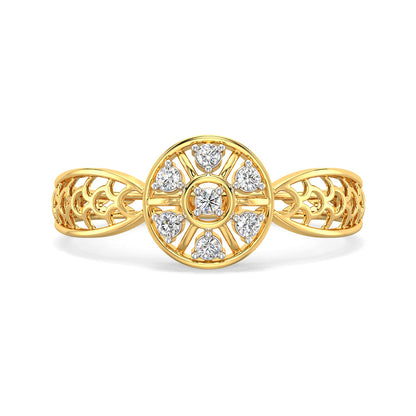Bloom Mesh Diamond Ring-Yellow Gold