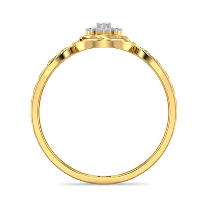 Aurora Halo Mesh Diamond Ring-Yellow Gold
