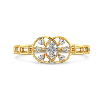 Weave Mesh Diamond Ring-Yellow Gold