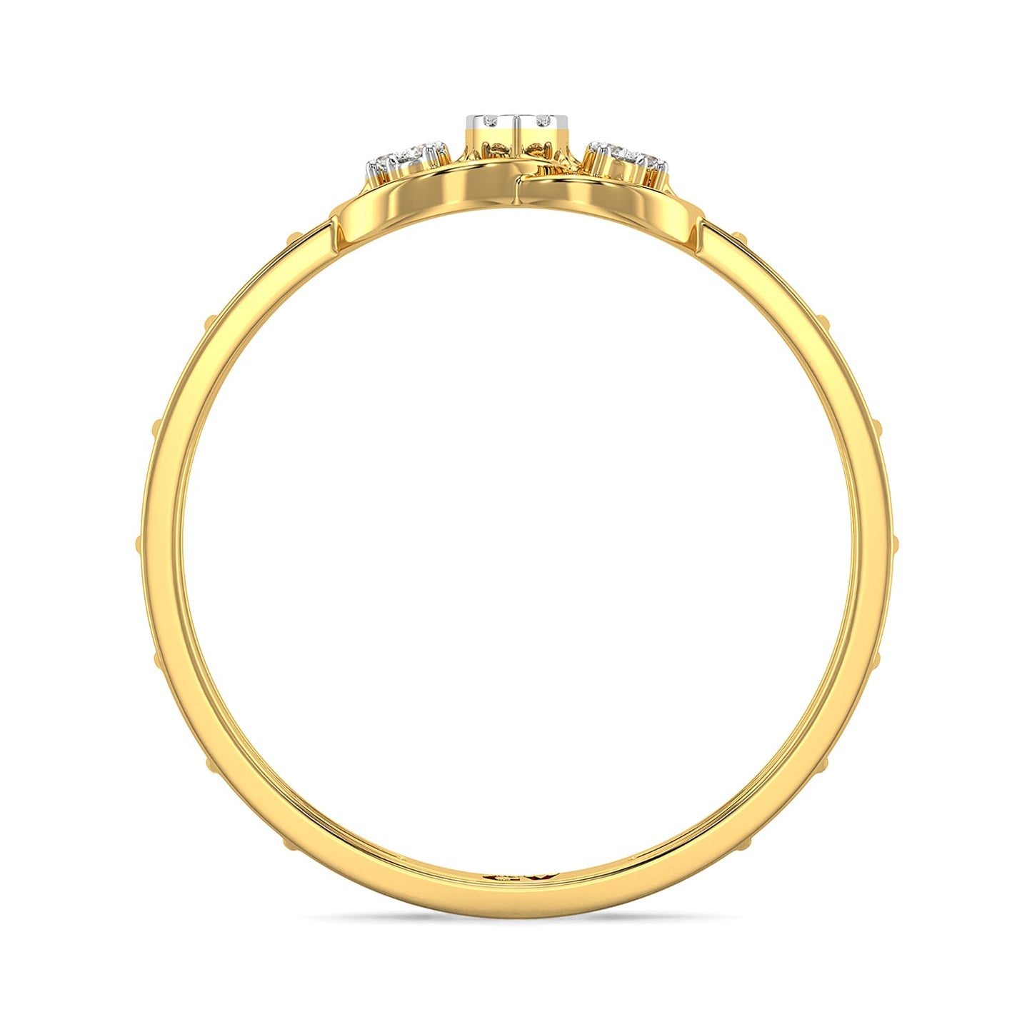Weave Mesh Diamond Ring-Yellow Gold