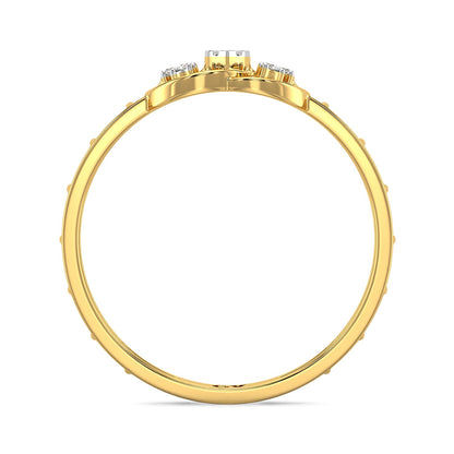 Weave Mesh Diamond Ring-Yellow Gold