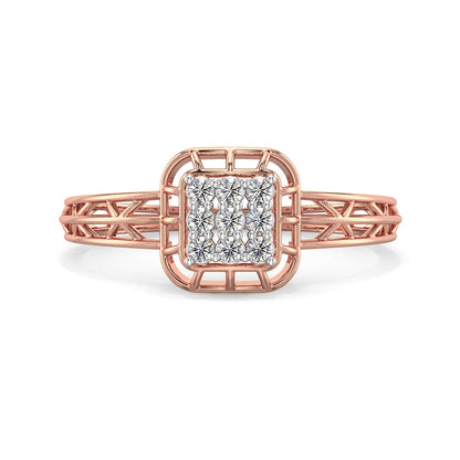 Serenity Mesh Diamond Ring-Rose Gold