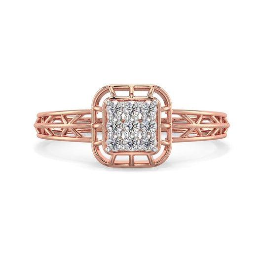 Serenity Mesh Diamond Ring-Rose Gold