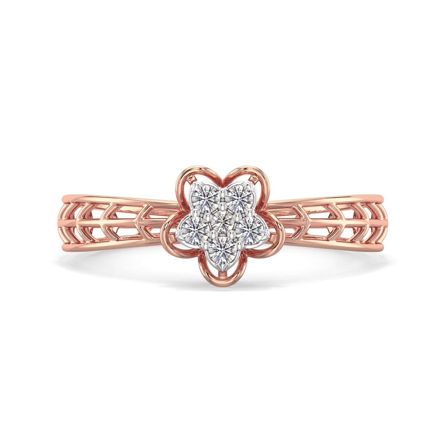 Star Mesh Diamond Ring-Rose Gold