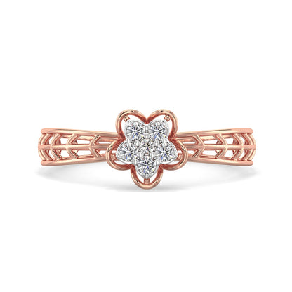 Star Mesh Diamond Ring-Rose Gold