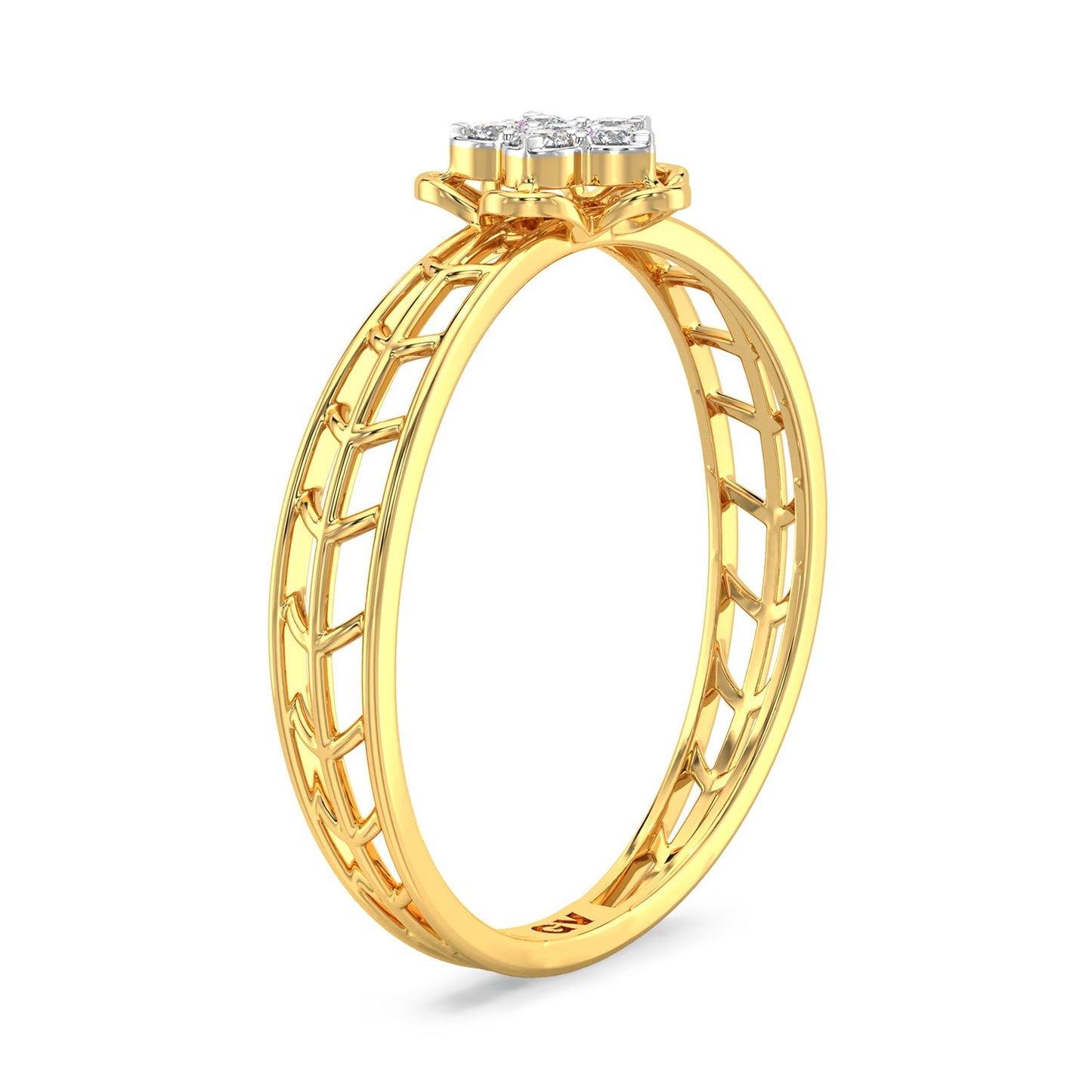 Star Mesh Diamond Ring-Yellow Gold