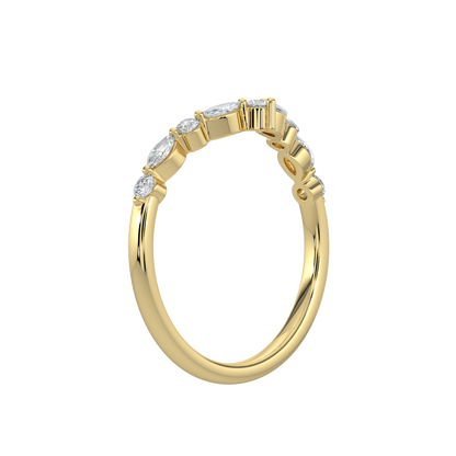 Crown Diamond Band-Yellow Gold