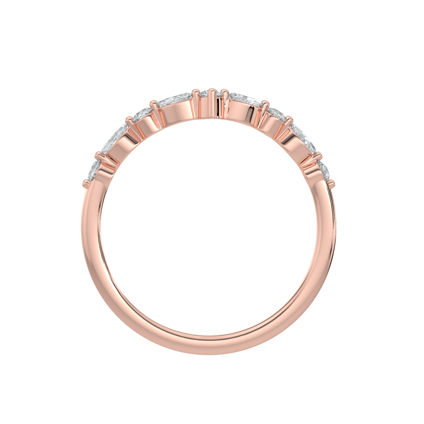 Crown Diamond Band-Rose Gold