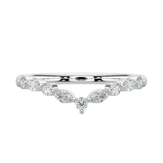 Crown Diamond Band-White Gold