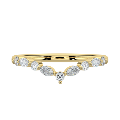 Crown Diamond Band-Yellow Gold