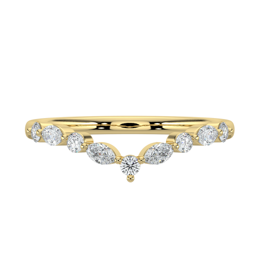 Crown Diamond Band-Yellow Gold