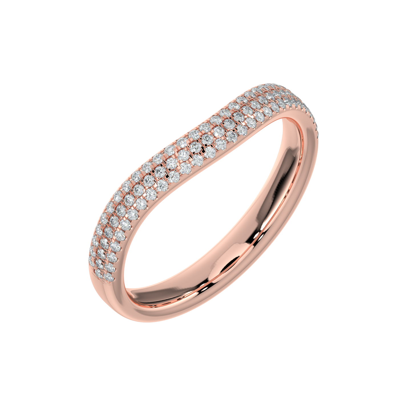 Contour Diamond Band-Rose Gold