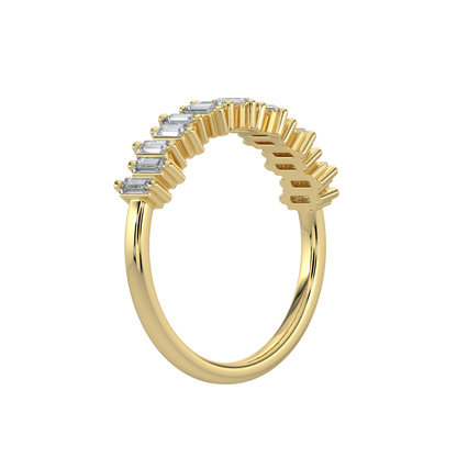 Baguette Diamond Band-Yellow Gold