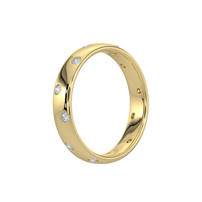 Bezel Set Diamond Band-Yellow Gold