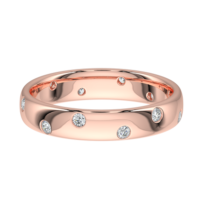 Bezel Set Diamond Band-Rose Gold