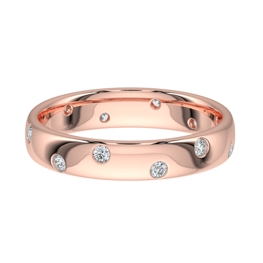 Bezel Set Diamond Band-Rose Gold