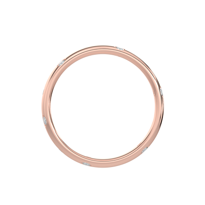 Bezel Set Diamond Band-Rose Gold