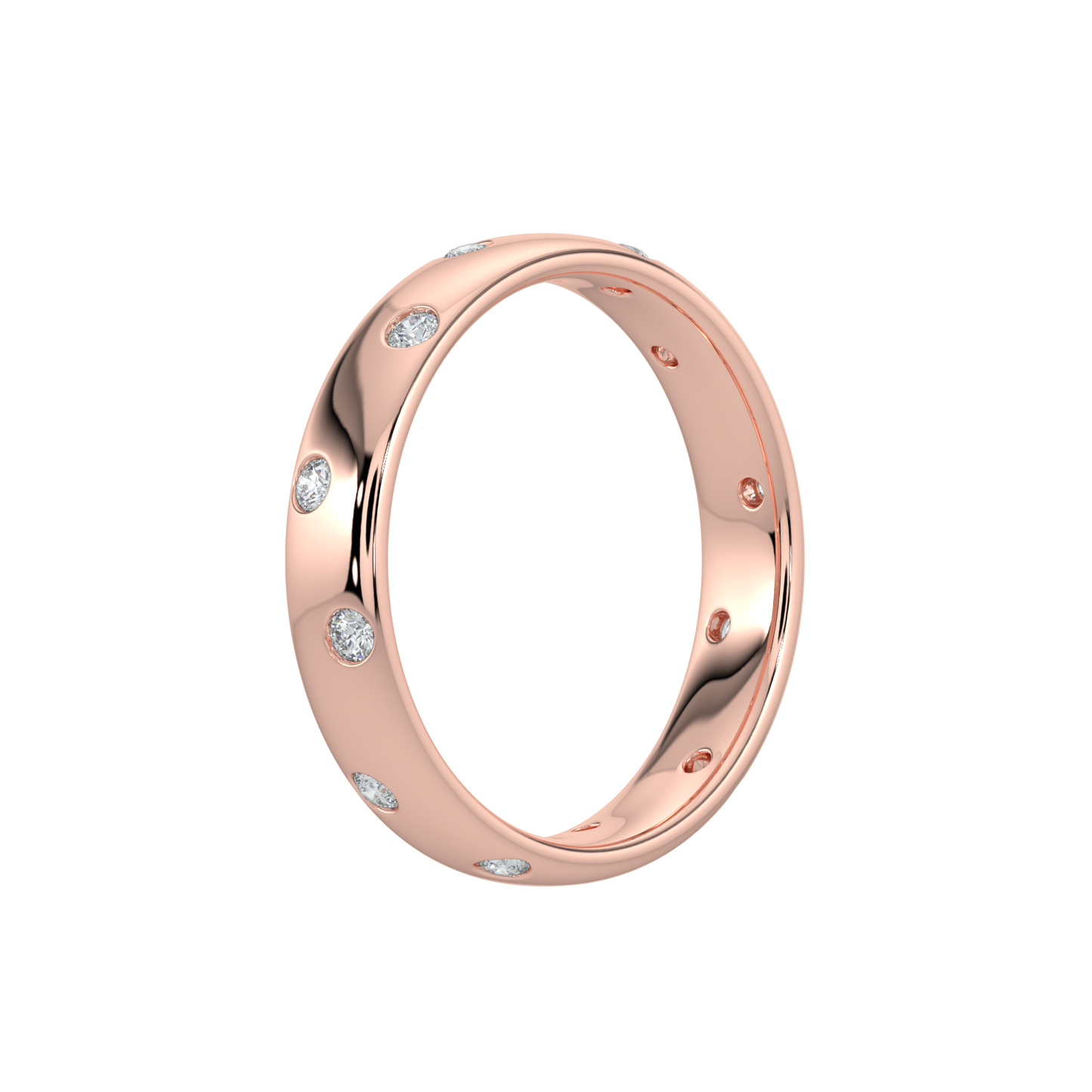 Bezel Set Diamond Band-Rose Gold