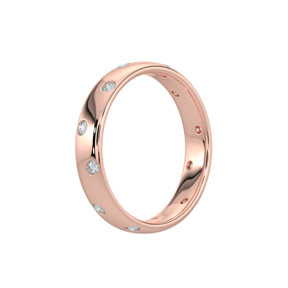 Bezel Set Diamond Band-Rose Gold