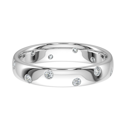 Bezel Set Diamond Band-White Gold