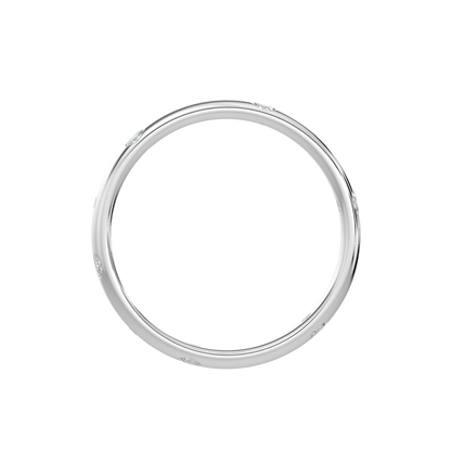 Bezel Set Diamond Band-White Gold