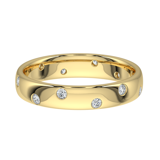Bezel Set Diamond Band-Yellow Gold