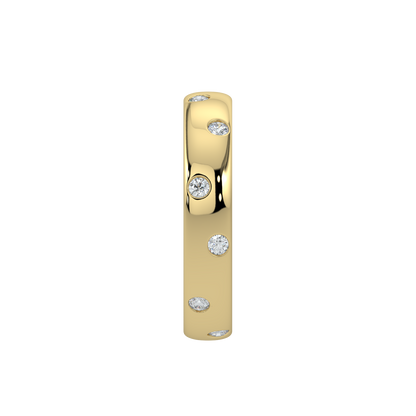 Bezel Set Diamond Band-Yellow Gold