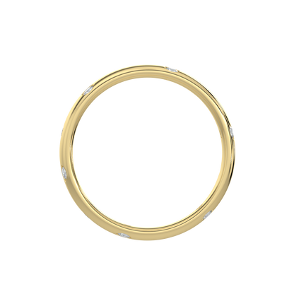 Bezel Set Diamond Band-Yellow Gold