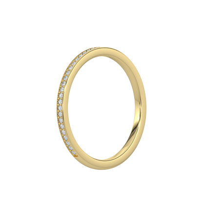 Stackable Diamond Band-Yellow Gold