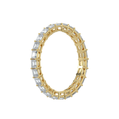 Emerald Diamond Band-Yellow Gold