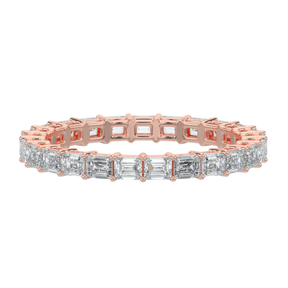Emerald Diamond Band-Rose Gold