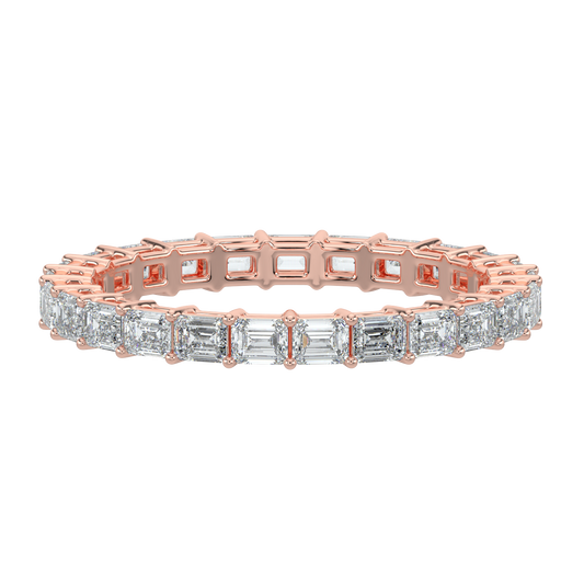 Emerald Diamond Band-Rose Gold