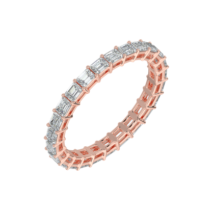 Emerald Diamond Band-Rose Gold