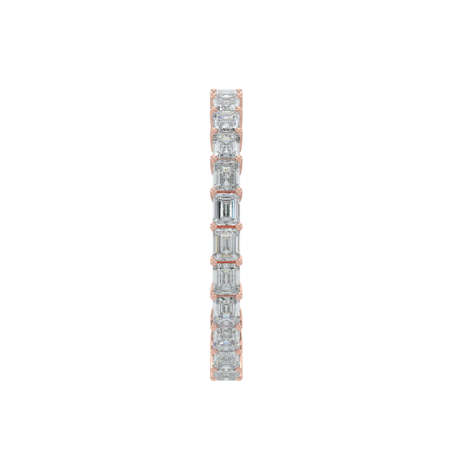 Emerald Diamond Band-Rose Gold
