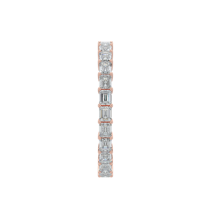 Emerald Diamond Band-Rose Gold