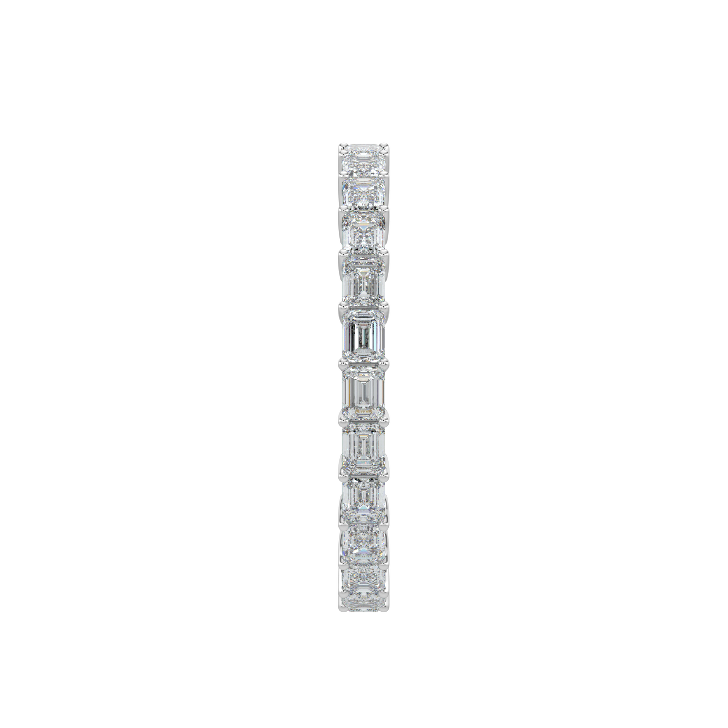 Emerald Diamond Band-White Gold