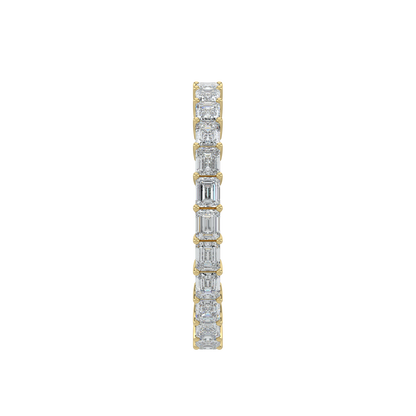 Emerald Diamond Band-Yellow Gold
