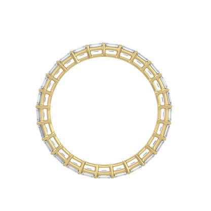 Emerald Diamond Band-Yellow Gold