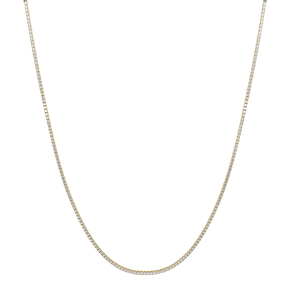 Radiant Diamond Tennis Necklace-Yellow Gold