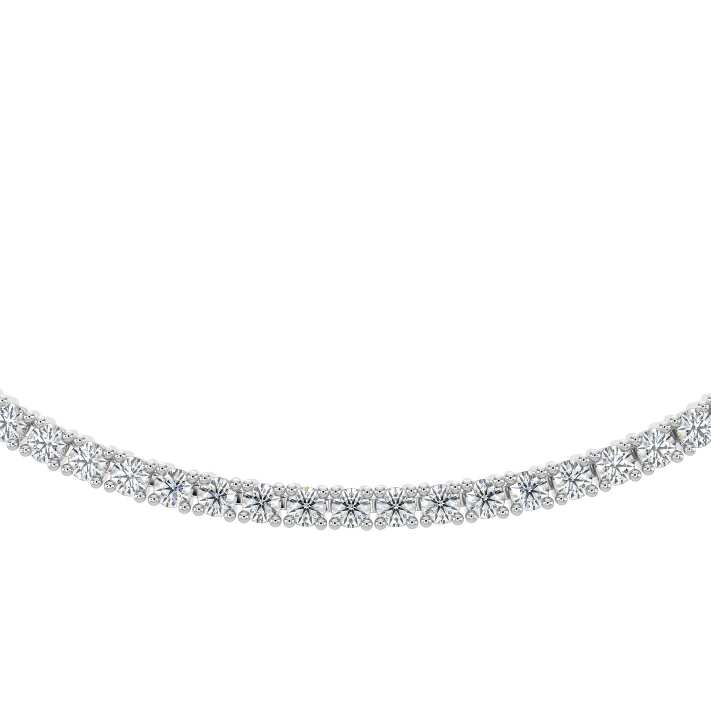Radiant Diamond Tennis Necklace-White Gold