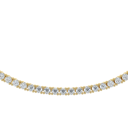 Radiant Diamond Tennis Necklace-Yellow Gold