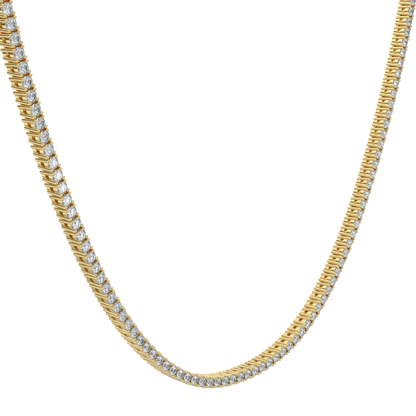 Radiant Diamond Tennis Necklace-Yellow Gold
