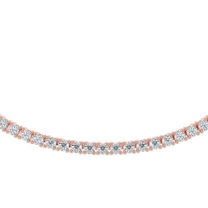 Radiant Diamond Tennis Necklace-Rose Gold