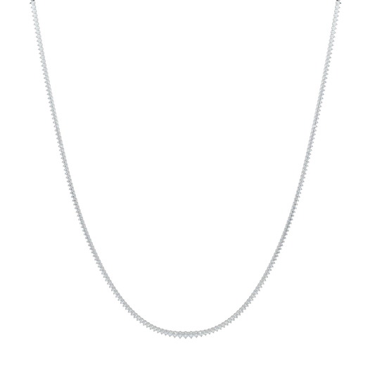 Sparkling Diamond Tennis Necklace-White Gold