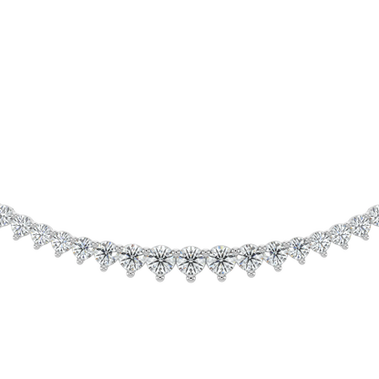 Sparkling Diamond Tennis Necklace-White Gold