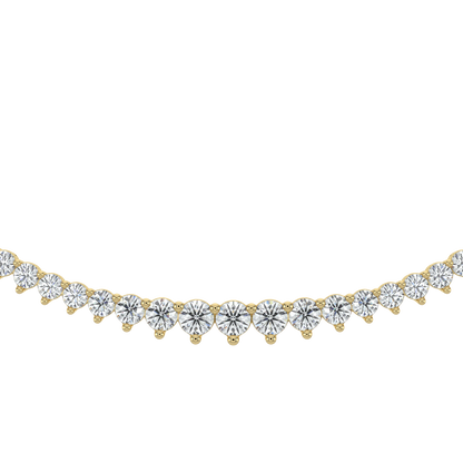 Sparkling Diamond Tennis Necklace-Yellow Gold